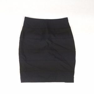 Bcx Pencil Skirt Stretch Womens Sz XS black Teired